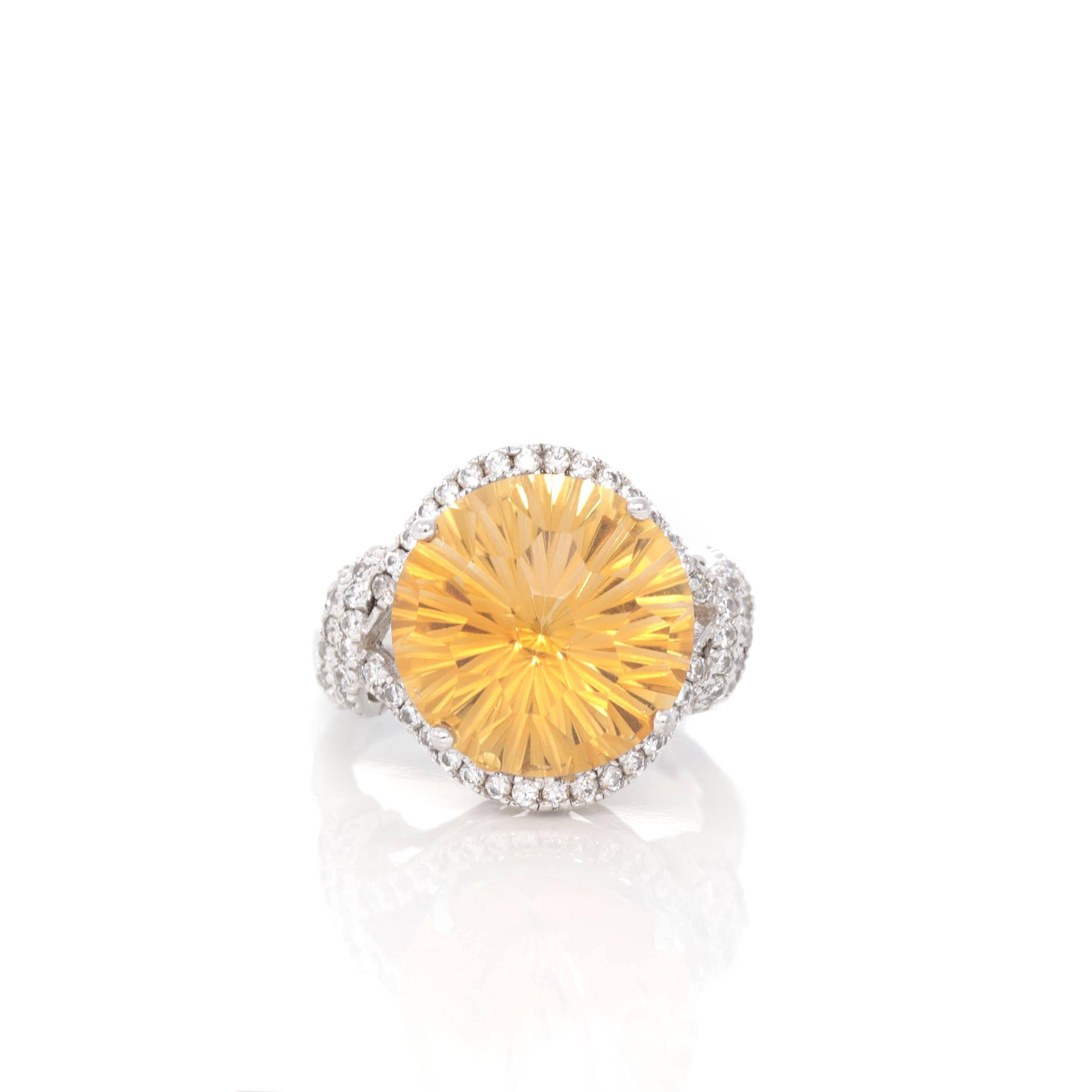 Baikalla Jewelry Gemstone Ring Baikalla™ Sterling Silver Natural Citrine 4 Prong Set Ring