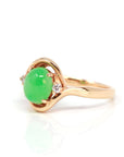 Baikalla Jewelry Jadeite Engagement Ring Baikalla™ "Irina" 18k Rose Gold Natural Imperial Jadeite Engagment Ring