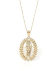 Baikalla Jewelry 14K Pure Yellow Gold Pendant Pendant Only 14k Yellow Gold Jesus Charm Necklace