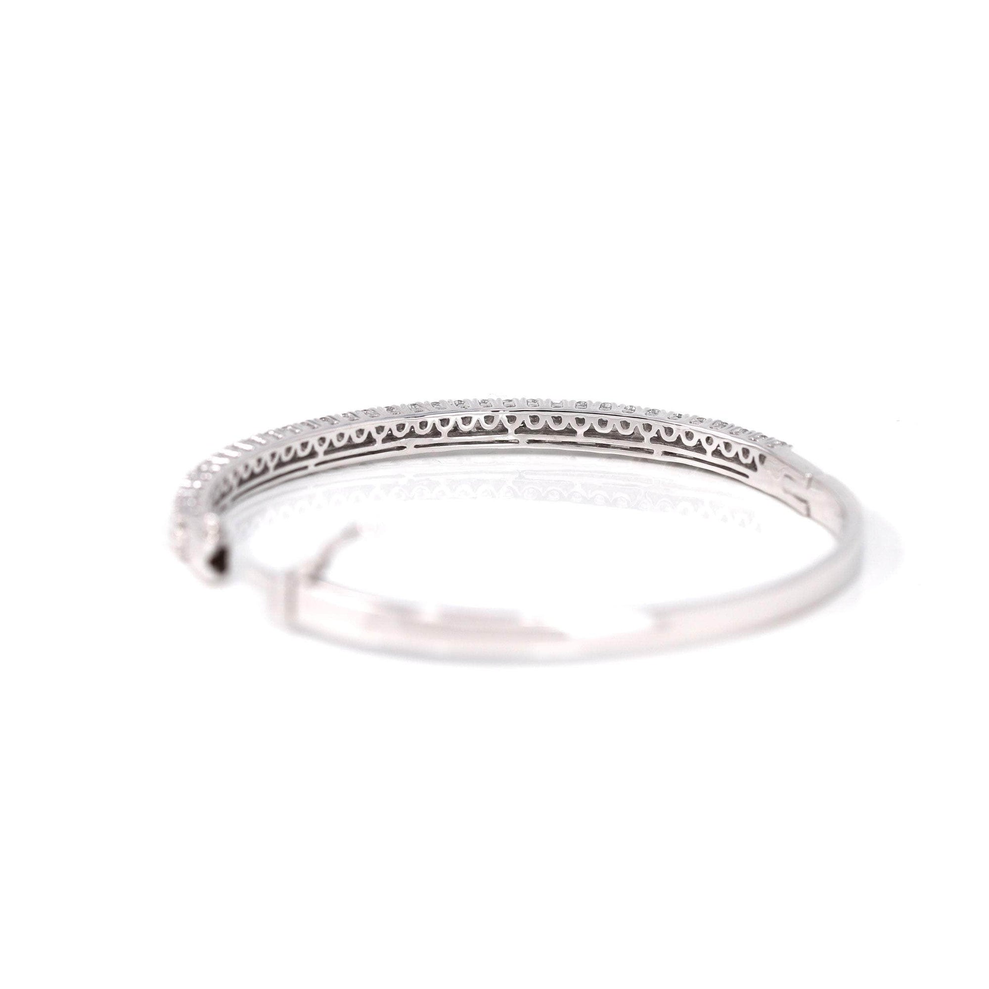 Baikalla Jewelry Gold Diamond Bangle Bracelet 14k White Gold Diamond Oval Luxury Bangle Bracelet