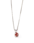 Baikalla Jewelry Silver Sunstone Necklace Sterling Silver Red Ponderosa Sunstone Necklace With Bezel Set white Sapphire