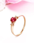 Baikalla Jewelry Gold Ruby Ring 4 Baikalla™ 18k Rose Gold & Natural A Ruby ( 2/5 ct )Ring With Diamonds