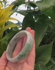 Baikalla Genuine Burmese Green Jadeite Jade Oval Bangle (59.70 mm) 