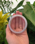 White- Lavender Genuine Burmese Jadeite Jade Bangle Bracelet (57.43 mm) 