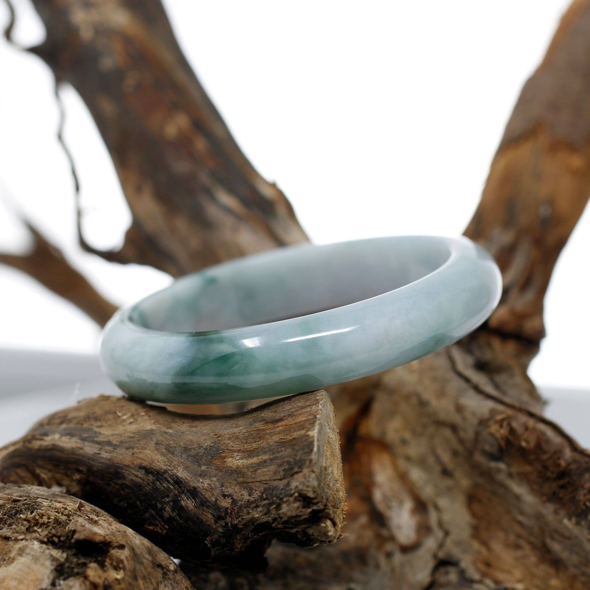 Baikalla Jewelry Jadeite Jade Bangle Bracelet Genuine Burmese Jadeite Jade Bangle Bracelet (  58.3 mm )#313