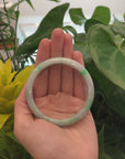 Genuine Burmese Lavender & Green Jadeite Jade Bangle Bracelet (56.23 mm) 