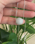 Baikalla™ "Good Luck Button" Necklace Real Ice Blue Green Jade Lucky TongTong Pendant Necklace