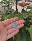 Sterling Silver Freeform Australian Blue Opal Bezel Set Necklace