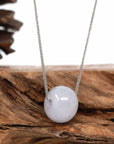 Baikalla Jewelry Jade Pendant Necklace Baikalla™ "Good Luck Button" Necklace Light Lavender Jade Lucky KouKou Pendant Necklace