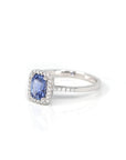 Baikalla Jewelry Gold Sapphire Ring 14k White Gold Natural Blue Sapphire Ring with Diamonds