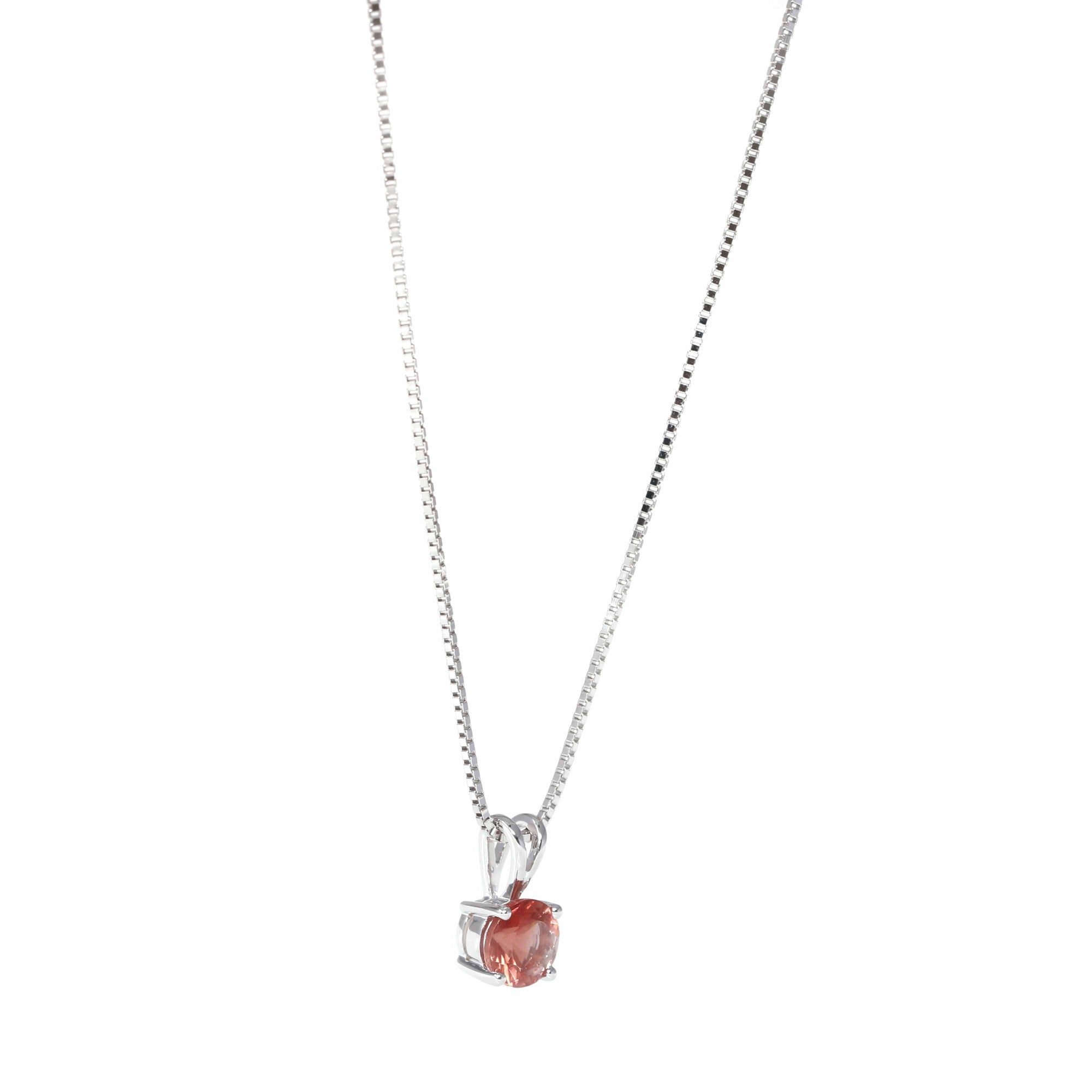 Baikalla Jewelry Silver Sunstone Necklace Sterling Silver Red Ponderosa Sunstone Necklace With Bezel Set white Sapphire