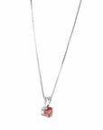 Baikalla Jewelry Silver Sunstone Necklace Sterling Silver Red Ponderosa Sunstone Necklace With Bezel Set white Sapphire