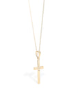 Baikalla Jewelry 18K Pure Yellow Gold Pendant 18K Yellow Gold Cross Pendant Necklace With VS1 Diamond