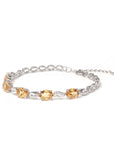 Baikalla Jewelry Sterling Silver Gemstone Bracelet Citrine Baikalla™ Sterling Silver Natural Amethyst & Citrine Bracelet For Her