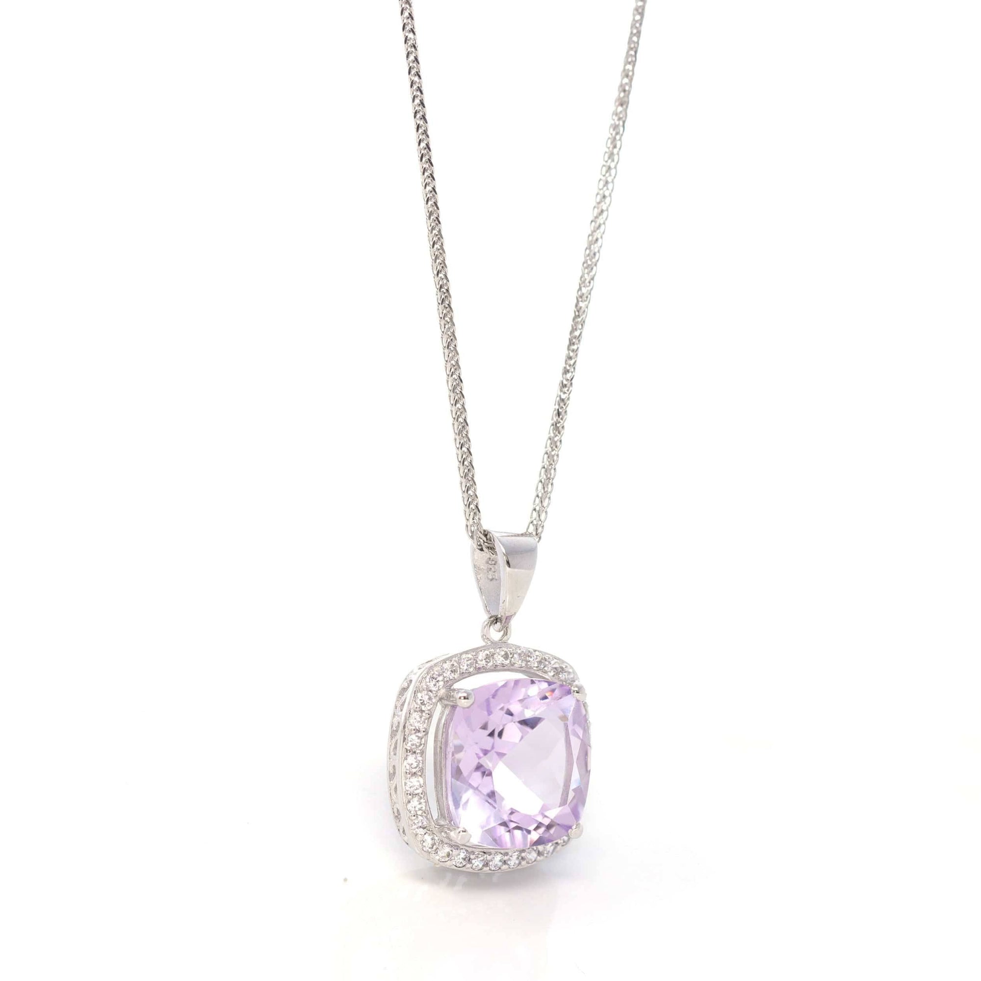 Baikalla Jewelry Silver Topaz Necklace Sterling Silver Natural Ametrine Luxury Pendant Necklace With CZ