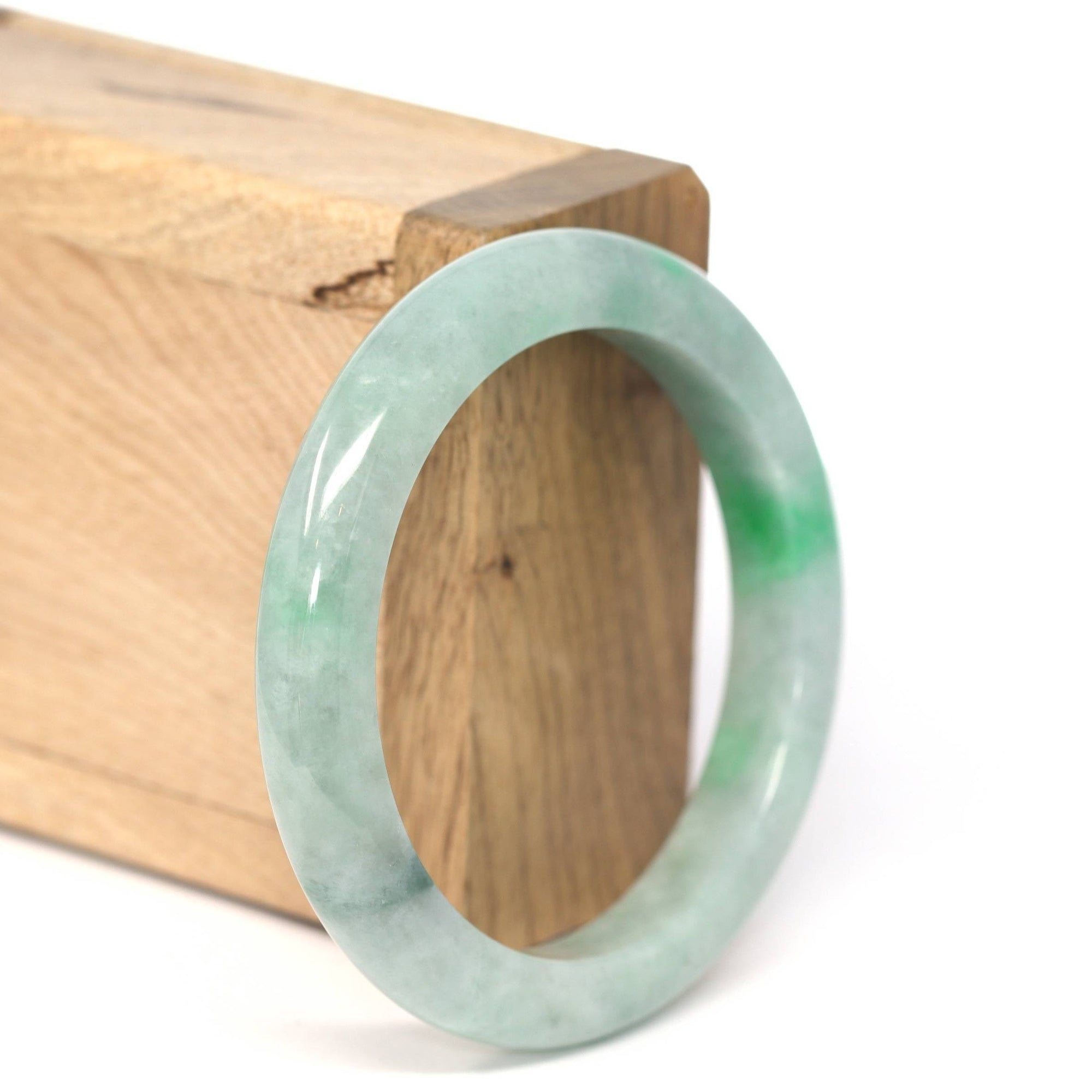 Baikalla Jewelry Jadeite Jade Bangle Bracelet Genuine Burmese Forest Green Jadeite Jade Bangle Bracelet (53.83 mm) 