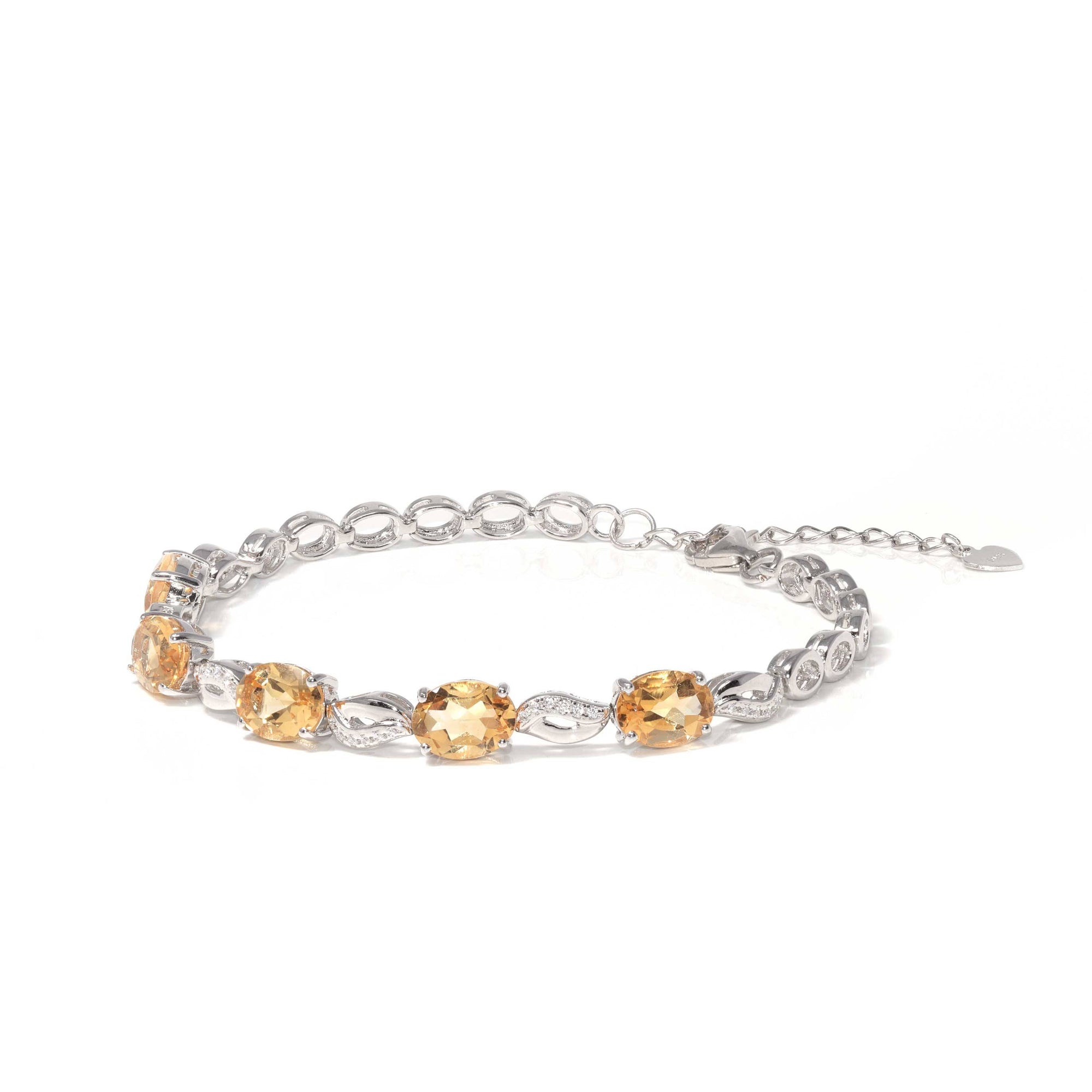 Baikalla Jewelry Sterling Silver Gemstone Bracelet Citrine Baikalla™ Sterling Silver Natural Amethyst &amp; Citrine Bracelet For Her