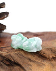 Baikalla Jewelry genuine jadeite carving Genuine Burmese Green Jadeite Jade PiXiu Pendant Necklace