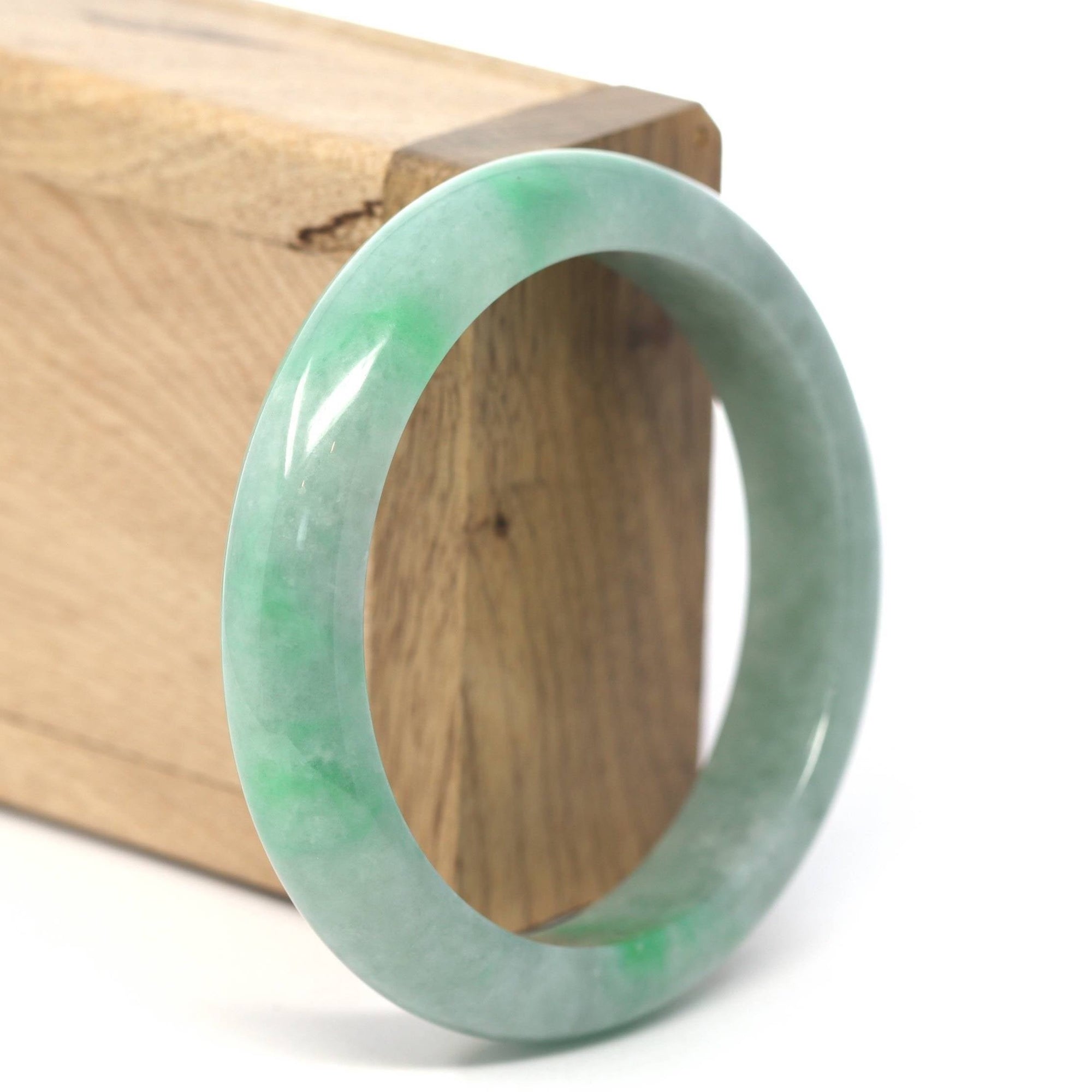 Baikalla Jewelry Jadeite Jade Bangle Bracelet Genuine Burmese Forest Green Jadeite Jade Bangle Bracelet (56 mm) #219