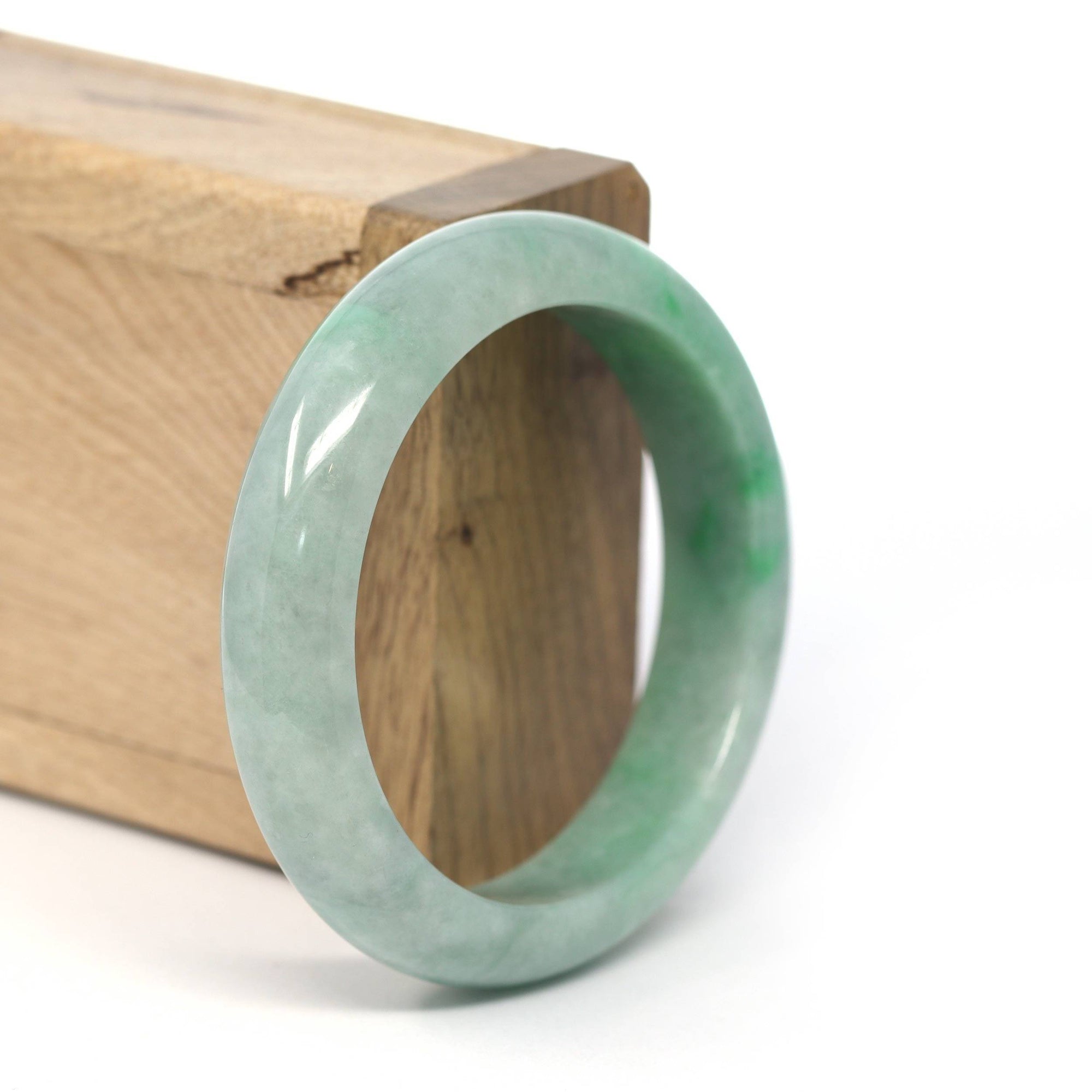 Baikalla Jewelry Jadeite Jade Bangle Bracelet Genuine Burmese Forest Green Jadeite Jade Bangle Bracelet (54.8 mm) #247