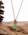 Baikalla Jewelry 18k Gold Jadeite Necklace 18K Rose Gold "Morning Glory" Genuine Jadeite Jade Pendant with Diamonds