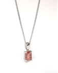 Baikalla Jewelry Silver Sunstone Necklace Sterling Silver Red Ponderosa Sunstone Necklace With Bezel Set white Sapphire