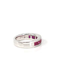 Baikalla Jewelry Gold Sapphire Ring 18k White Gold Natural Ruby Channel Set Band Ring with Diamonds