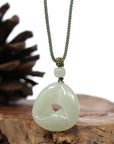 Baikalla Jewelry Jade Pendant Necklace Genuine White Nephrite Jade Violin Pendant Necklace