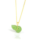 Baikalla Jewelry Gold Jadeite Necklace Baikalla™ "Lucky Gourd" HuLu18k Yellow Gold Green Nephrite Jade Pendant Necklace