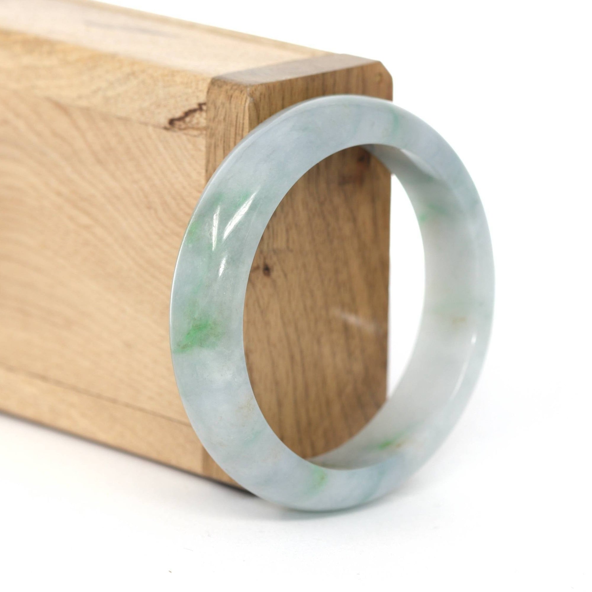 Baikalla Jewelry Jadeite Jade Bangle Bracelet Baikalla &quot;Classic Bangle&quot; Blue Green Natural Burmese Jadeite Jade Bangle ( 52.51 mm )