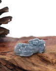 Baikalla Jewelry genuine jadeite carving Genuine Burmese Lavender Blue Green Jadeite Jade PiXiu Pendant Necklace