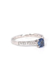 Baikalla Jewelry Gold Sapphire Ring 18k White Gold Natural Blue Sapphire Ring with Diamonds