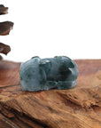 Baikalla Jewelry genuine jadeite carving Genuine Burmese Ice Blue Jadeite Jade PiXiu Pendant Necklace