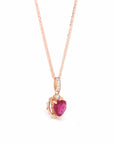 Baikalla Jewelry gemstone jewelry 18k Rose Gold  Lab. Created Ruby & CZ Pendant Necklace