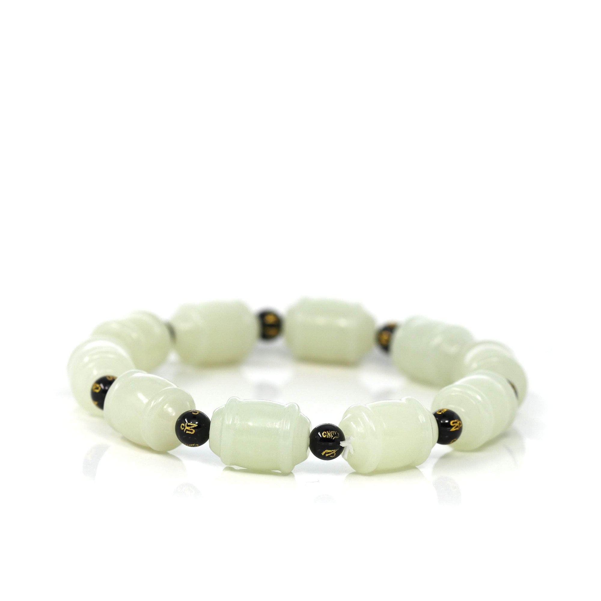 Baikalla Jewelry jade beads bracelet Genuine Nephrite Jade Buddha Symbol TongTong Men&#39;s Bracelet