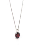 Baikalla Jewelry gemstone jewelry 14k White Gold Natural Garnet Necklace With Diamonds