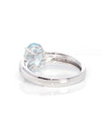 Baikalla Jewelry Gold Aquamarine Ring 14k White Gold Natural Oval Aquamarine Diamond Anniversary Ring