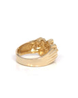 Baikalla Jewelry Gold Diamond Men's Ring 14k Solid Yellow Gold Nugget Men's Band Ring