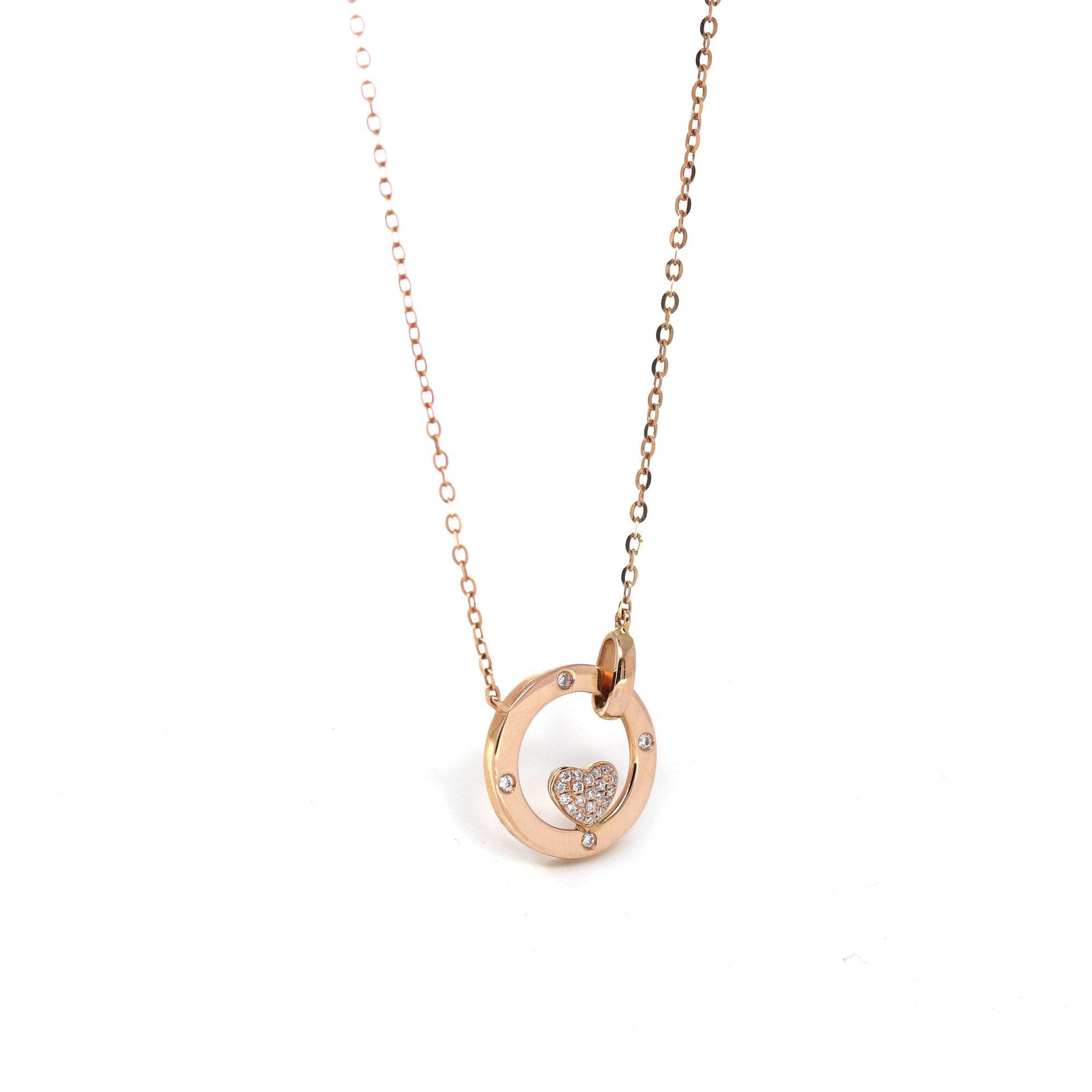 Baikalla Jewelry 24K Pure Yellow Gold Pendant 18K Rose Gold Love Pendant Necklace With Diamond