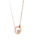 Baikalla Jewelry 24K Pure Yellow Gold Pendant 18K Rose Gold Love Pendant Necklace With Diamond