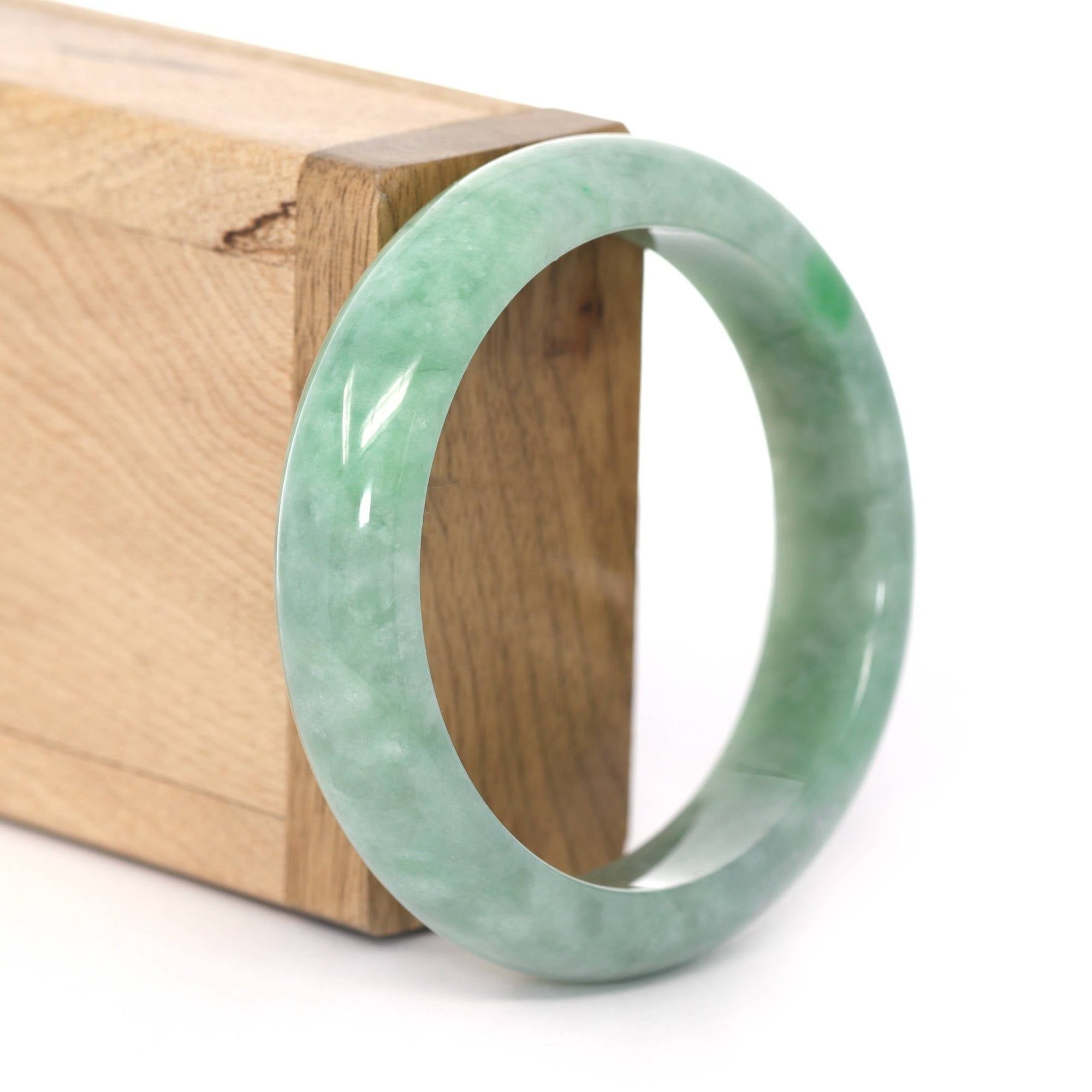 Baikalla Jewelry Jadeite Jade Bangle Bracelet Baikalla "Classic Bangle" Deep Green Natural Burmese Jadeite Jade Bangle ( 56.06mm )#450