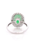 Baikalla Jewelry Jadeite Engagement Ring Baikalla™ "Classic Double Halo" 18k White Gold Natural Imperial Green Jadeite Engagement Ring With Diamonds