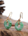 Baikalla Jewelry 18k Gold Jadeite Necklace 18k Rose Gold "Good Luck Birdie" genuine Green Jadeite Jade Earrings & Diamond