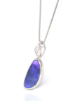 Baikalla Jewelry Gemstone Pendant Necklace Opal Baikalla™ Sterling Silver Freeform Australian Blue Opal Bezel Set Necklace