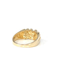 Baikalla Jewelry Gold Diamond Men's Ring 14k Solid Yellow Gold Nugget Men's Band Ring