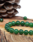 Baikalla Jewelry jade beads bracelet Baikalla Genuine Green Nephrite Jade Round Beads Bracelet Bangle ( 8mm )