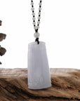 Baikalla Jewelry Jade Pendant Necklace Genuine Light Lavender Jadeite Jade "Good Luck Bamboo" Pendant Necklace With Real Jadeite Bead Necklace