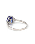 Baikalla Jewelry 18k Gold Tanzanite Ring 18k White Gold Natural Tanzanite Diamond Anniversary Ring