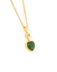 Baikalla Jewelry Jade Pendant Necklace Baikalla™ "Love Heart" Sterling Silver Green Jade Classic Love Pendant Necklace