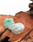 Baikalla Jewelry genuine jadeite carving Baikalla™ Pi Xiu Genuine Burmese apple green Jadeite Jade PiXiu Pendant Necklace (FengShui Lucky)